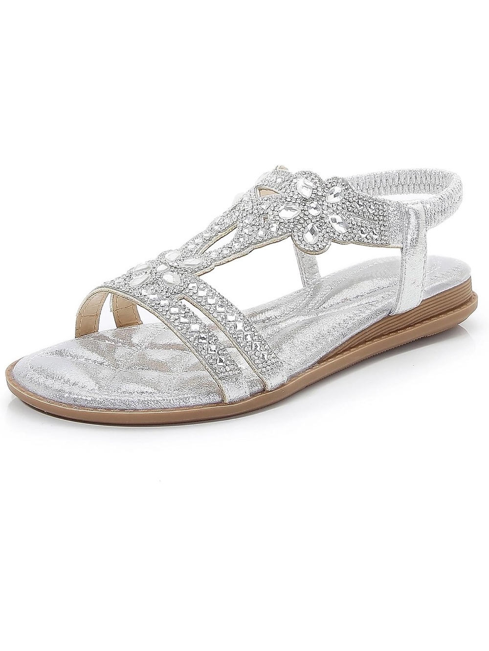 Silver Crystal Comfy Lux Women's Sandals
